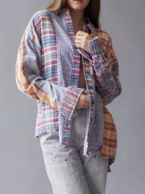 Urban Outfitters BDG oversized patchwork flannel lg